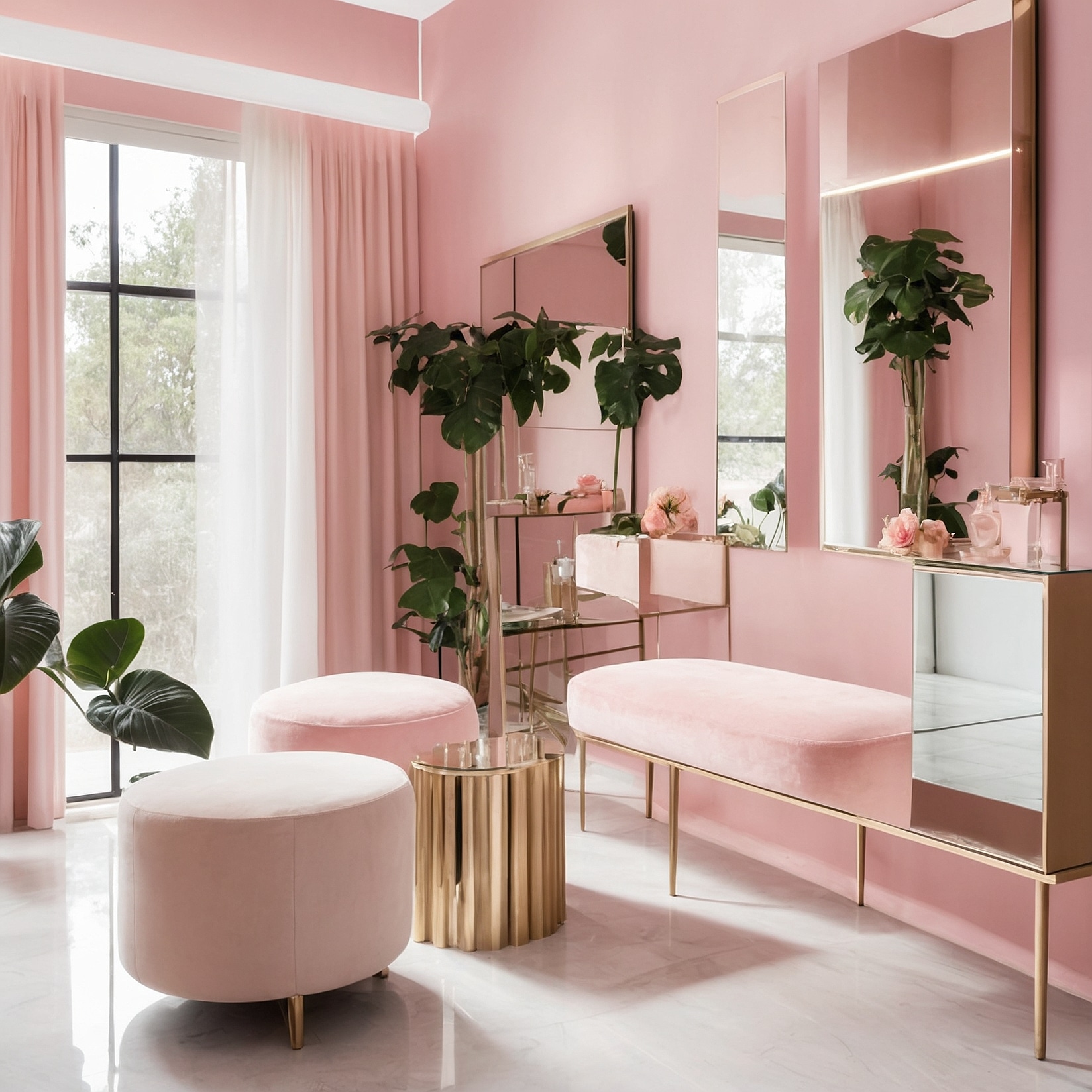 Ambiente relajante de salón de belleza